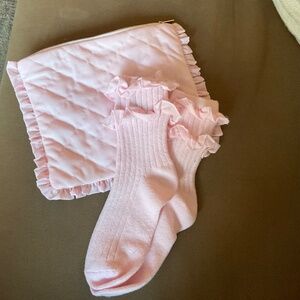 Pink beauty bag and socks